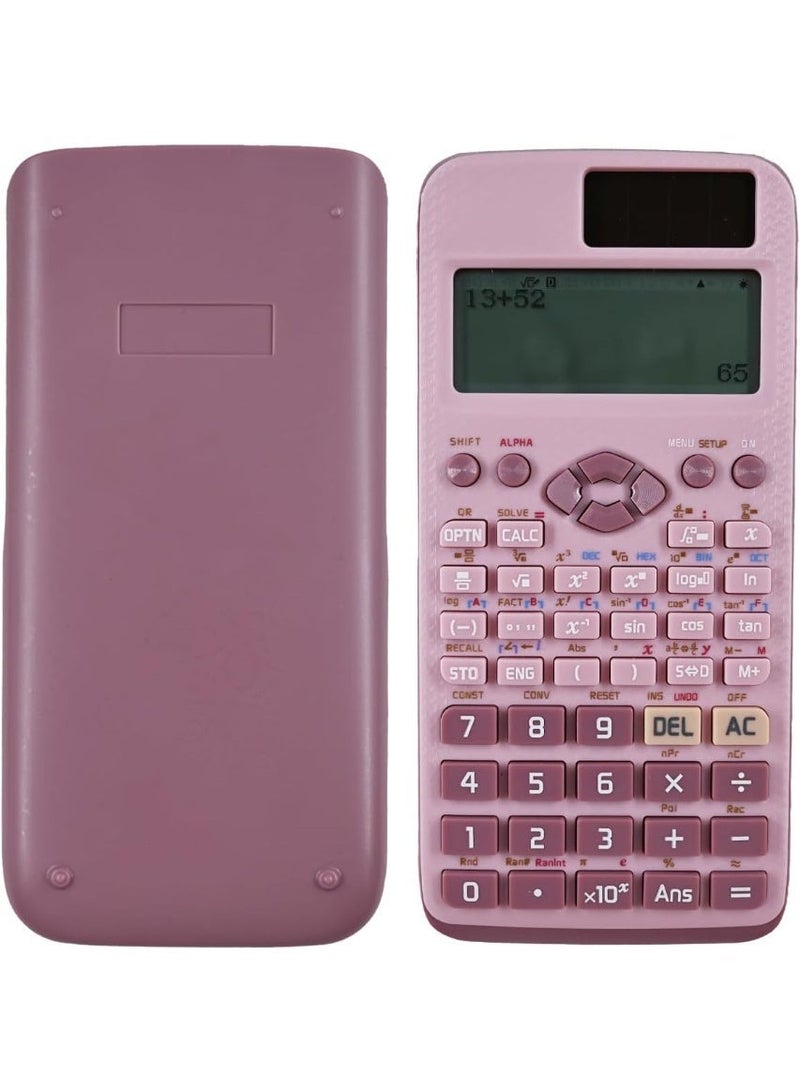 Multi-Function Calculator Scientific, 522 Functions, 10+2 Screen Displays - Ideal for Students and Teachers, Office, Pink - Image 1